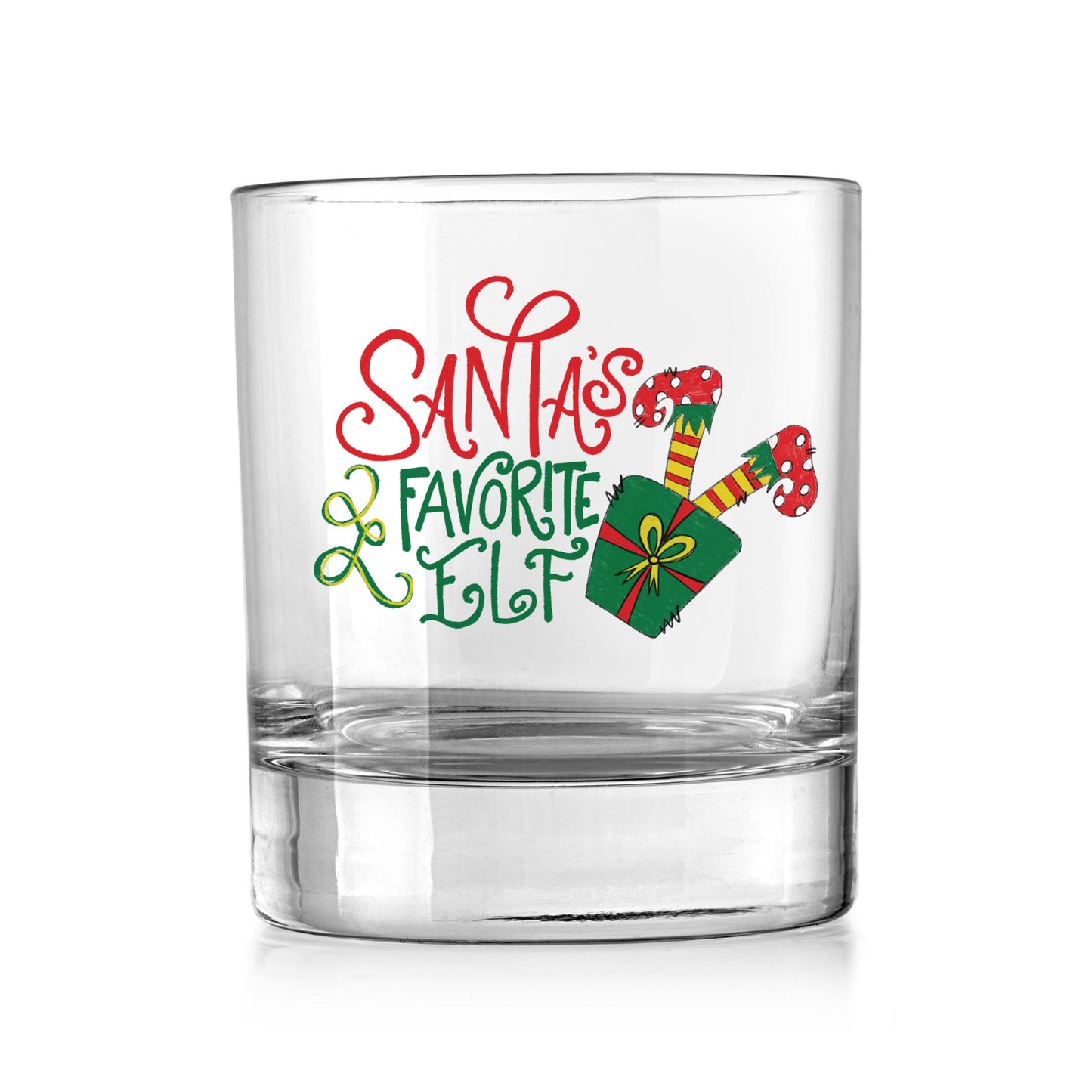 11oz Bourbon Glass-Santa's Favorite Elf