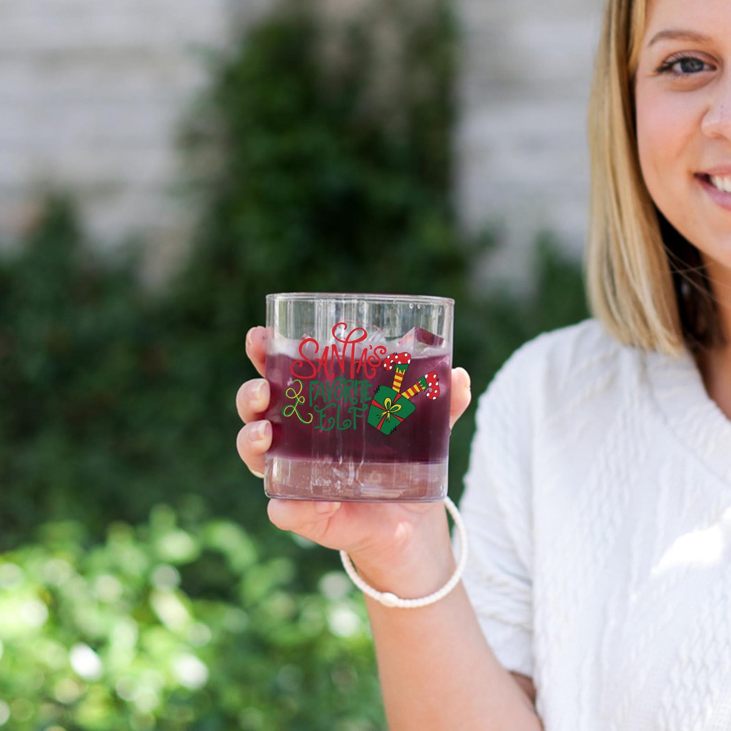 11oz Bourbon Glass-Santa's Favorite Elf