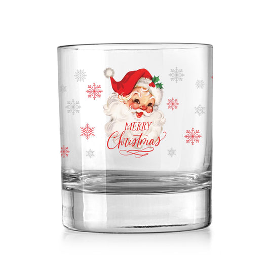 11oz Bourbon Glass-Classic Santa