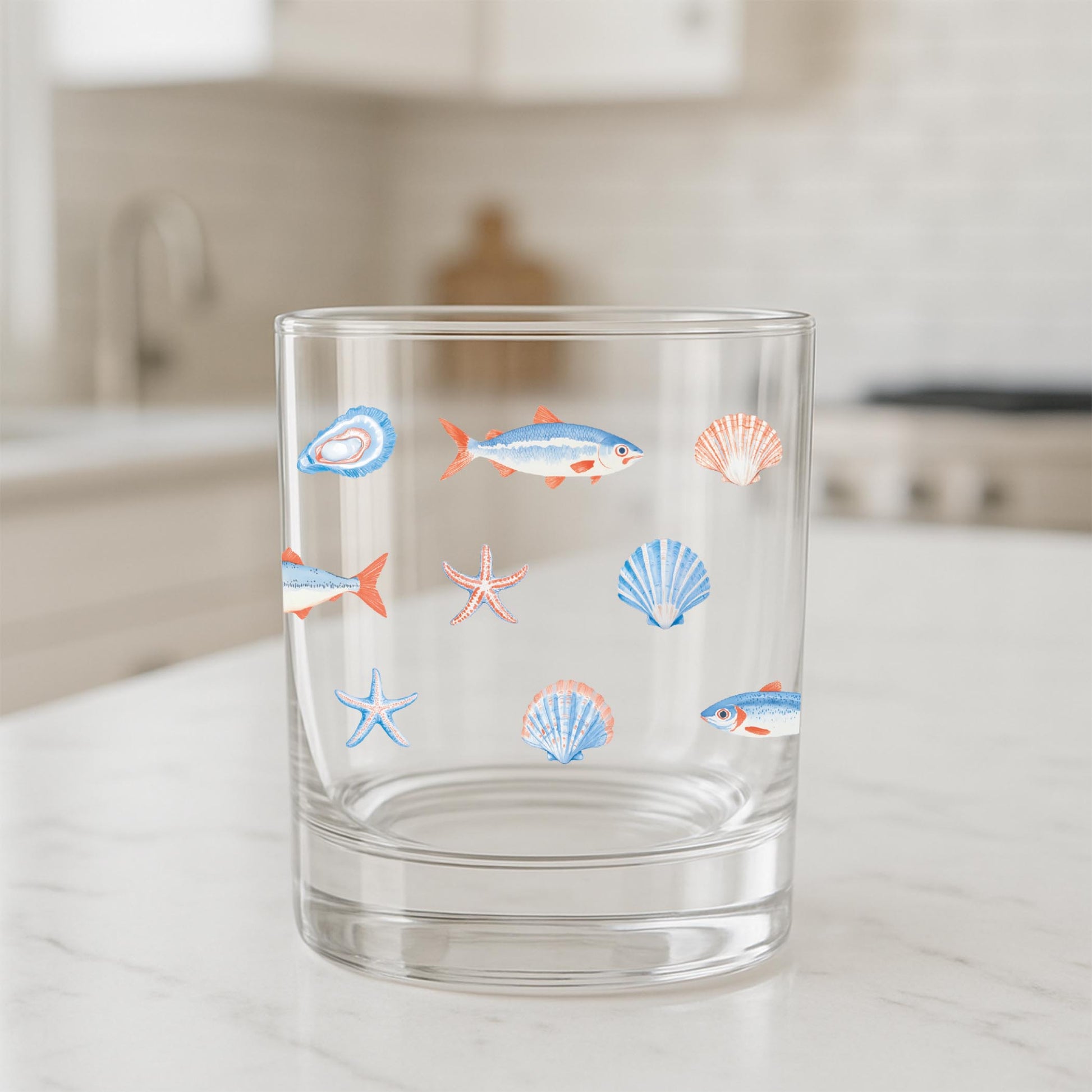 11oz Bourbon Glass-New England Tides Pattern -1