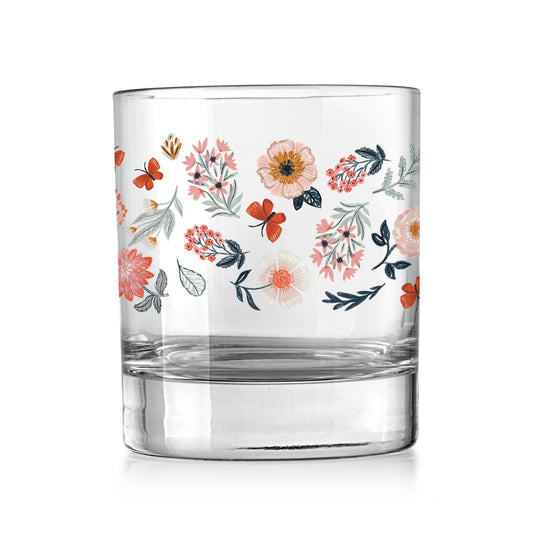 11oz Bourbon Glass-Pretty Things Floral Pattern