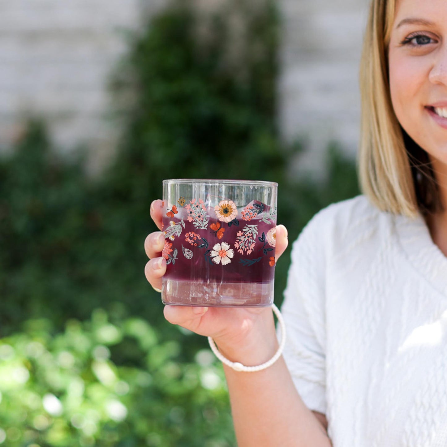 11oz Bourbon Glass-Pretty Things Floral Pattern