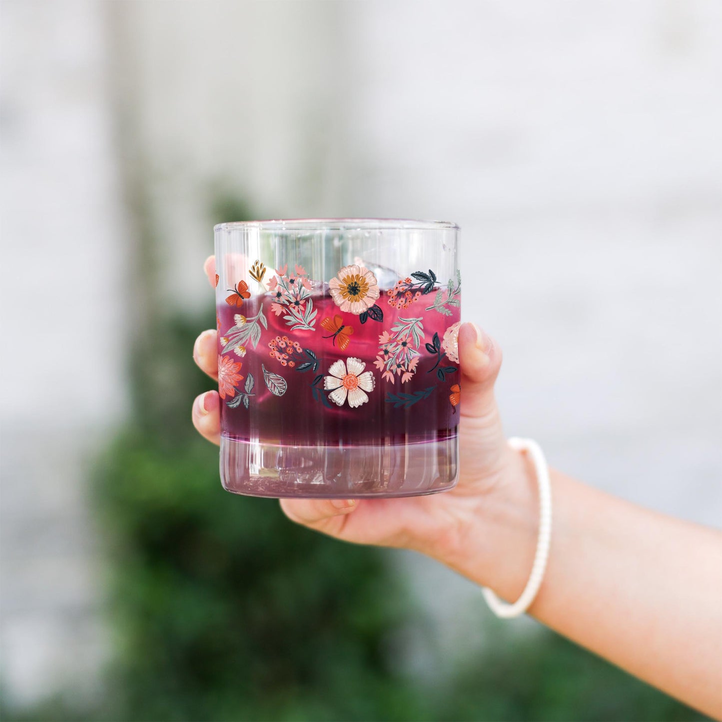 11oz Bourbon Glass-Pretty Things Floral Pattern