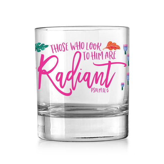 11oz Bourbon Glass-Radiant Hope Those Who Look To Him -0