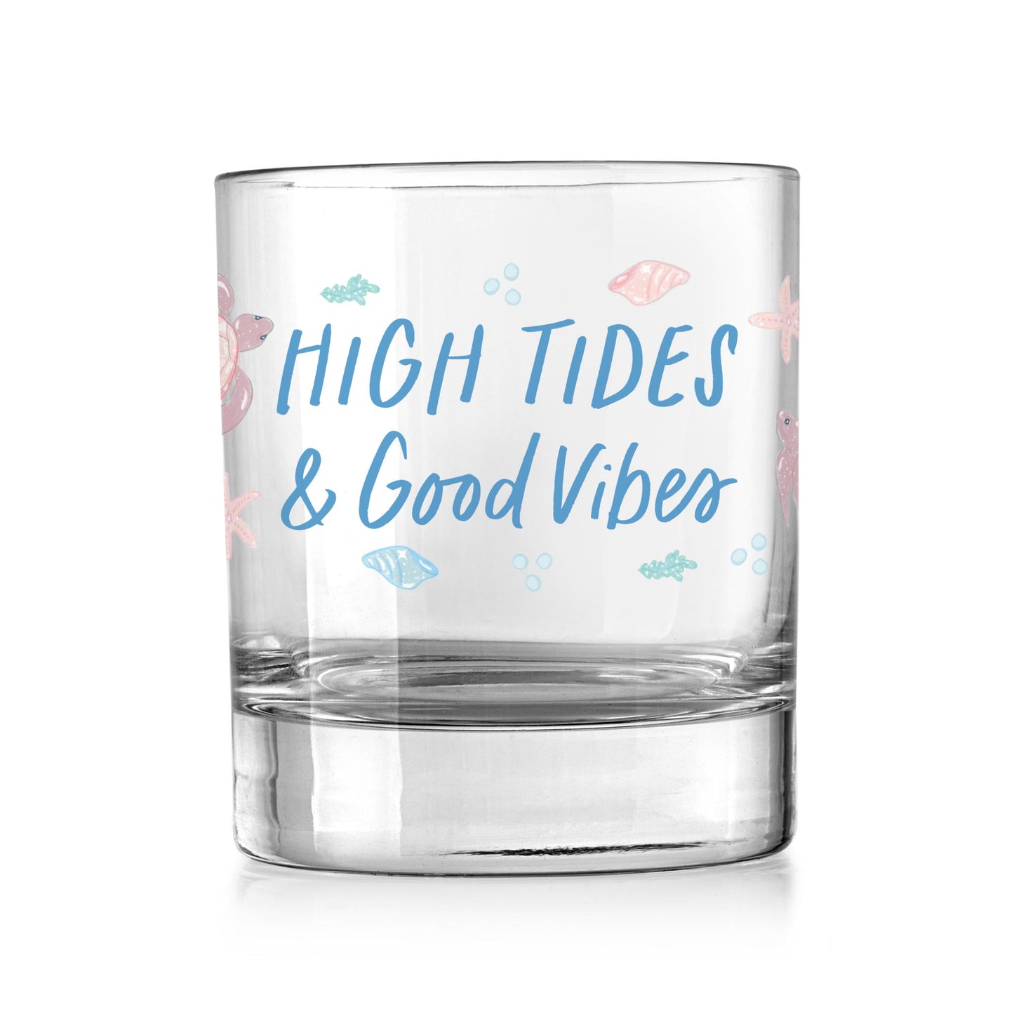 11oz Bourbon Glass-Coastal Sea Turtles High Tides