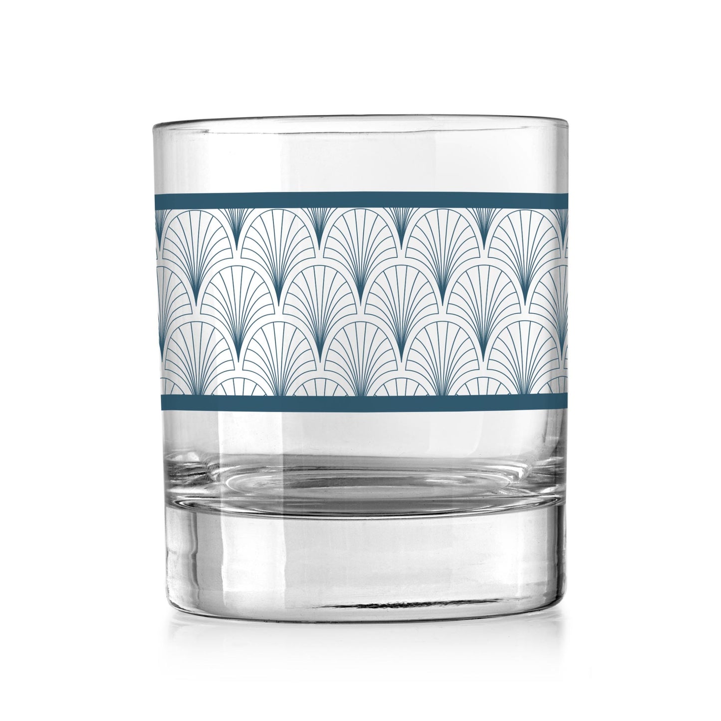 11oz Bourbon Glass-Art Deco Scallop Pattern -0
