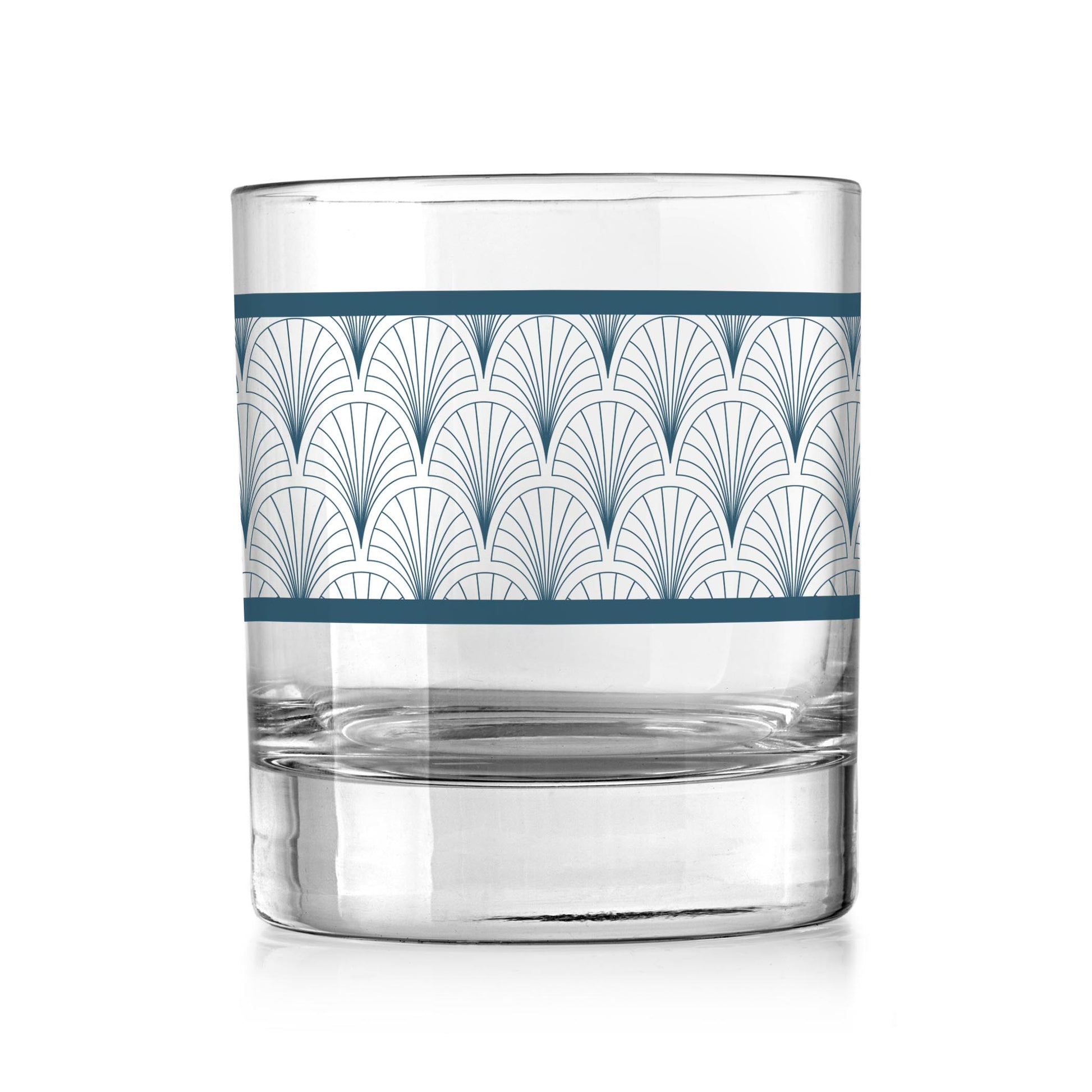 11oz Bourbon Glass-Art Deco Scallop Pattern -0