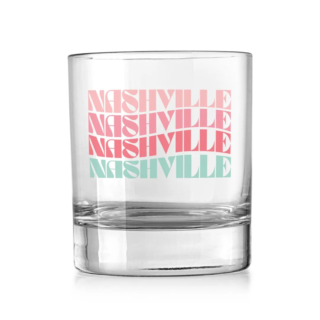 11oz Rocks Glass - Love+Local Retro Wave