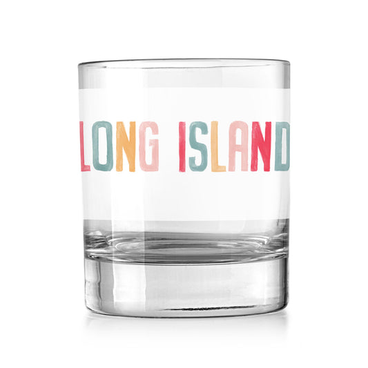 11oz Bourbon Glass-Watercolor City Long Island NY