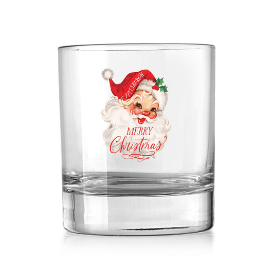 11oz Bourbon Glass-Classic Santa Merry Christmas -0