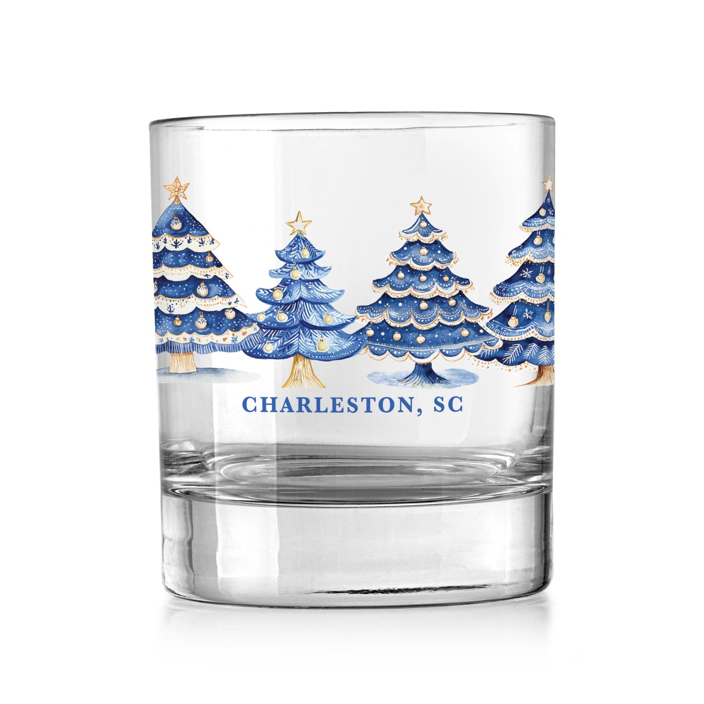 11oz Bourbon Glass-Love+Local Blue Noel - A Grand Millennial Christmas -0