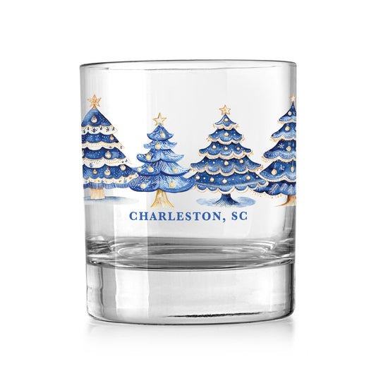 11oz Bourbon Glass-Love+Local Blue Noel - A Grand Millennial Christmas -0