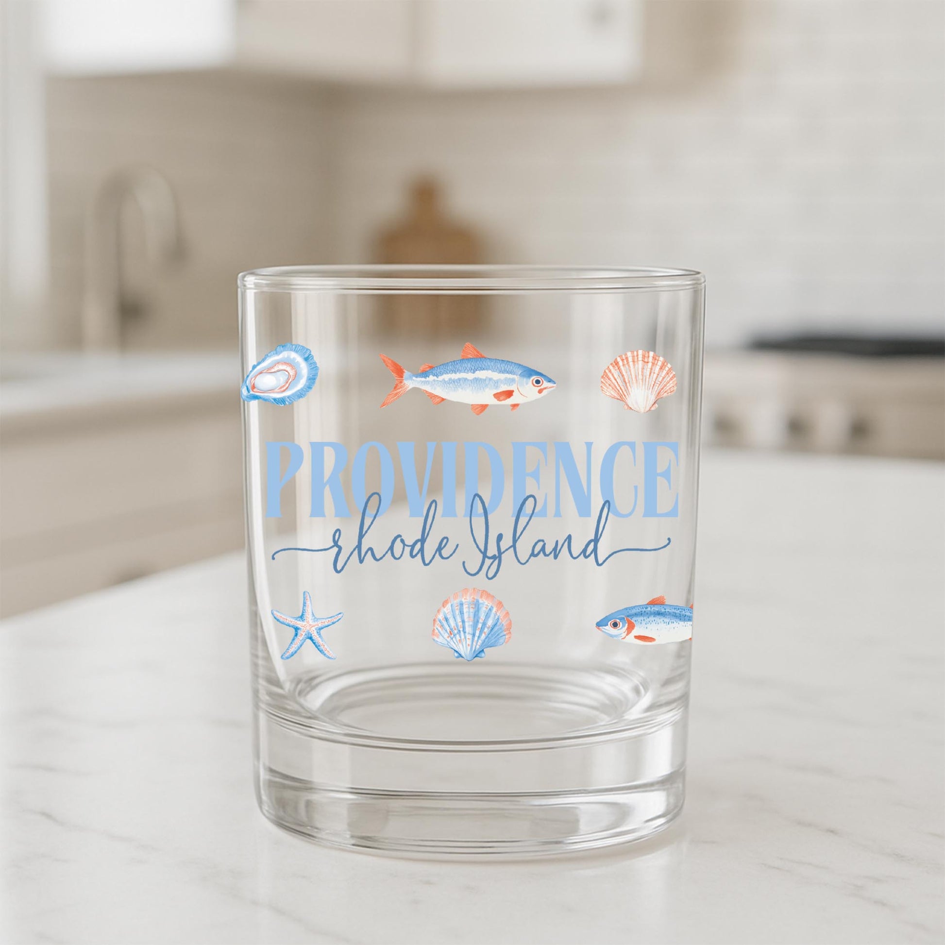 11oz Bourbon Glass-Love+Local New England Tides -1