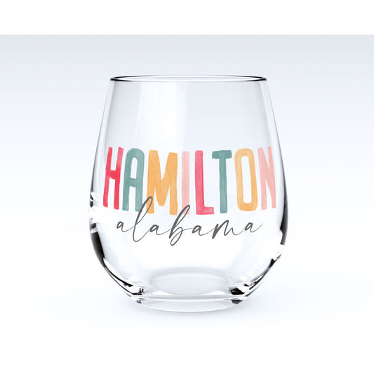 15oz Stemless Wine Glass - Watercolor City