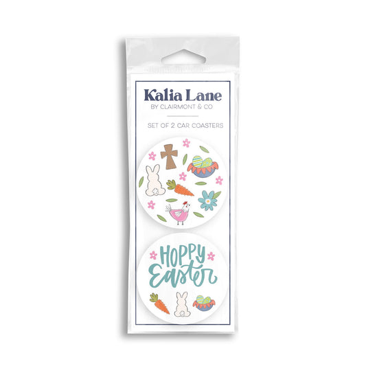 Car Coaster 2-Pack Kalia Lane-Hoppy Easter & Easter Pattern