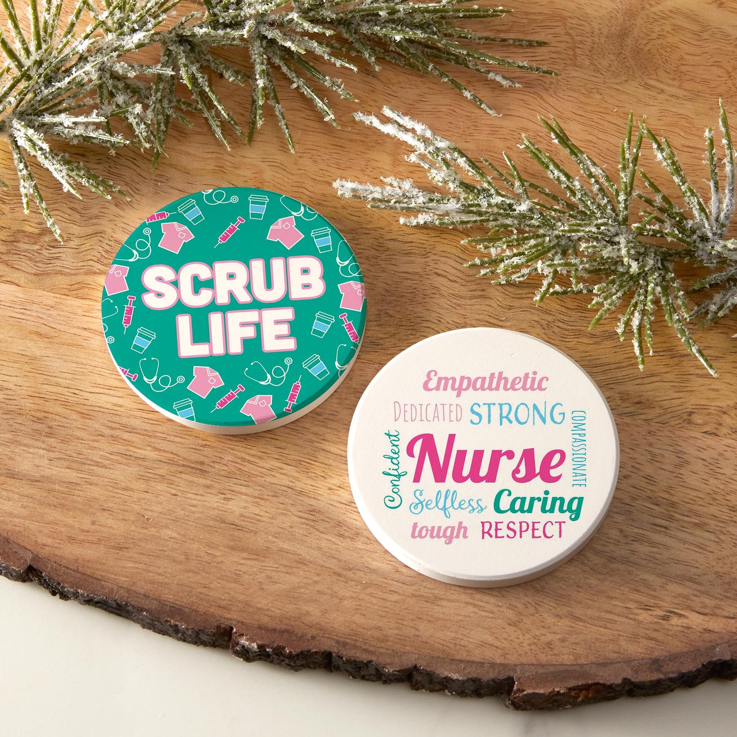 Car Coaster 2-Pack Kalia Lane-Scrub Life & Nursing Words