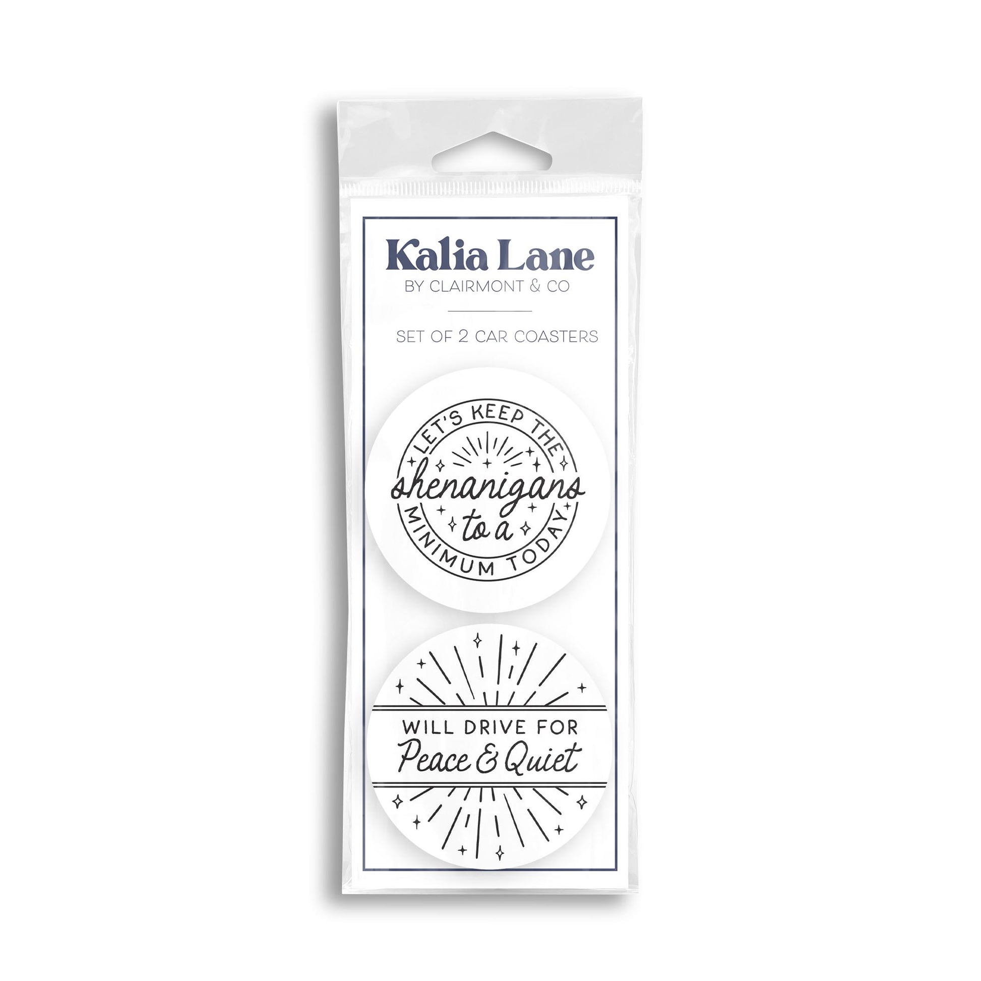 Car Coaster 2-Pack Kalia Lane-Shenanigans & Peace & Quiet -0