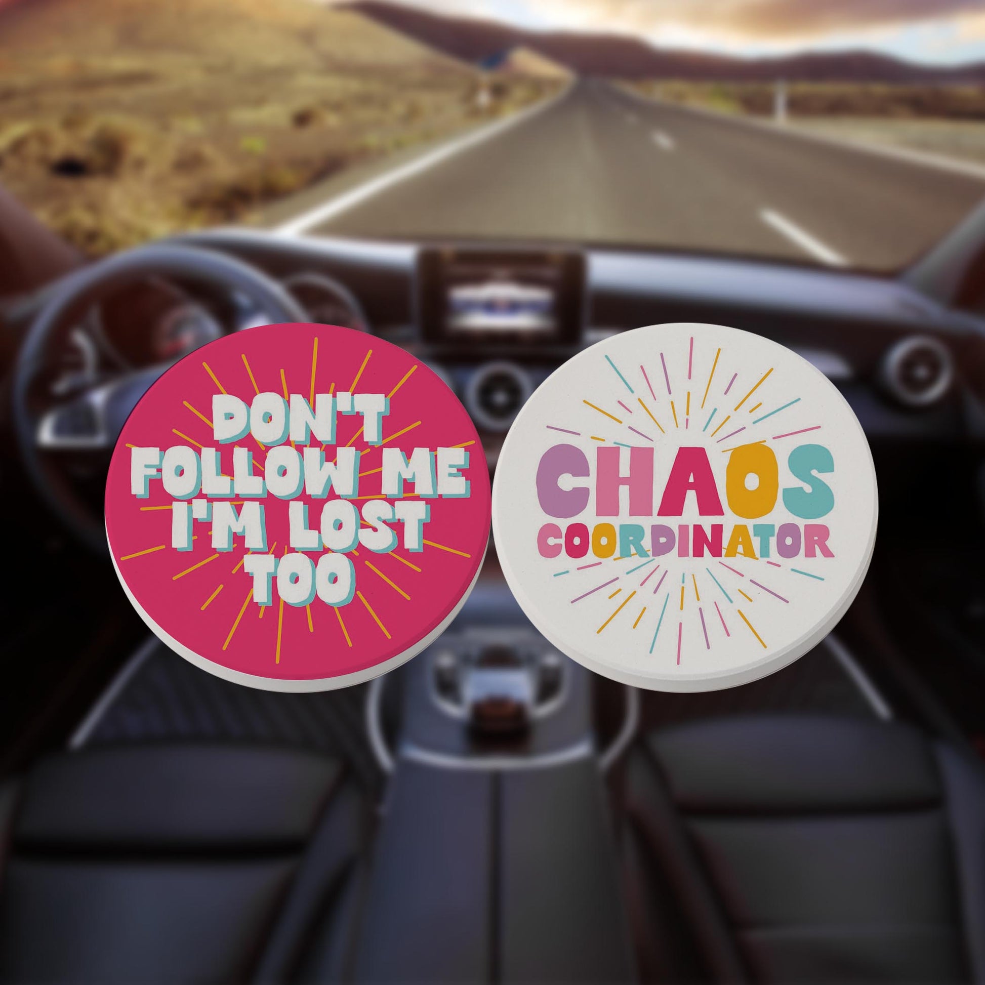 Car Coaster 2-Pack Kalia Lane-I'm Lost Too & Chaos Coordinator -8