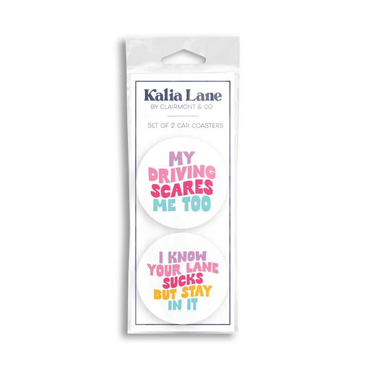 Car Coaster 2-Pack Kalia Lane-My Driving & Your Lane Sucks -0