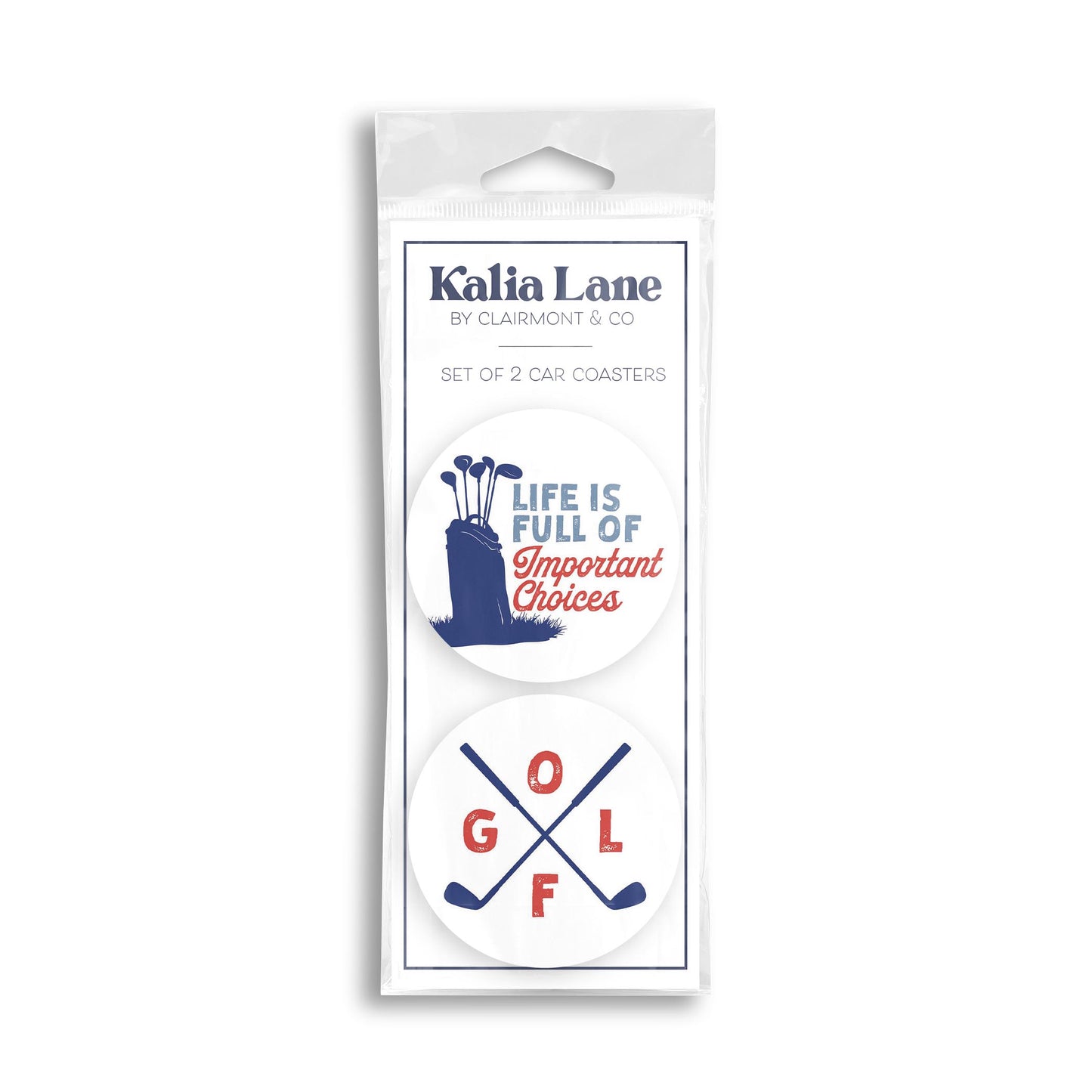 Car Coaster 2-Pack Kalia Lane-Important Choices & Golf Clubs -0