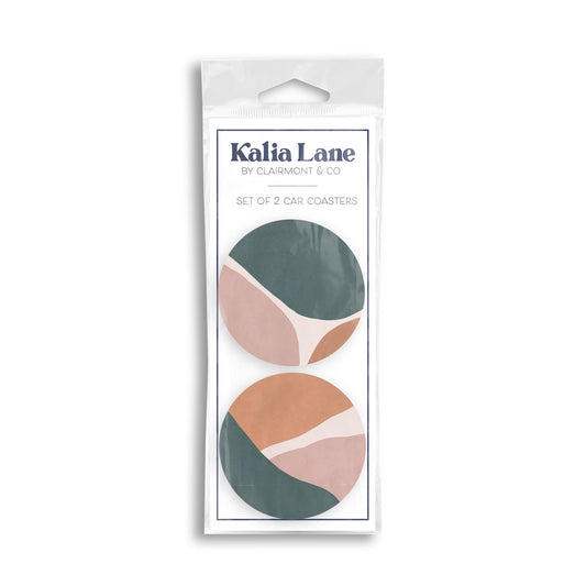 Car Coaster 2-Pack Kalia Lane-Abstract Retro Shapes 1 & 2 -0