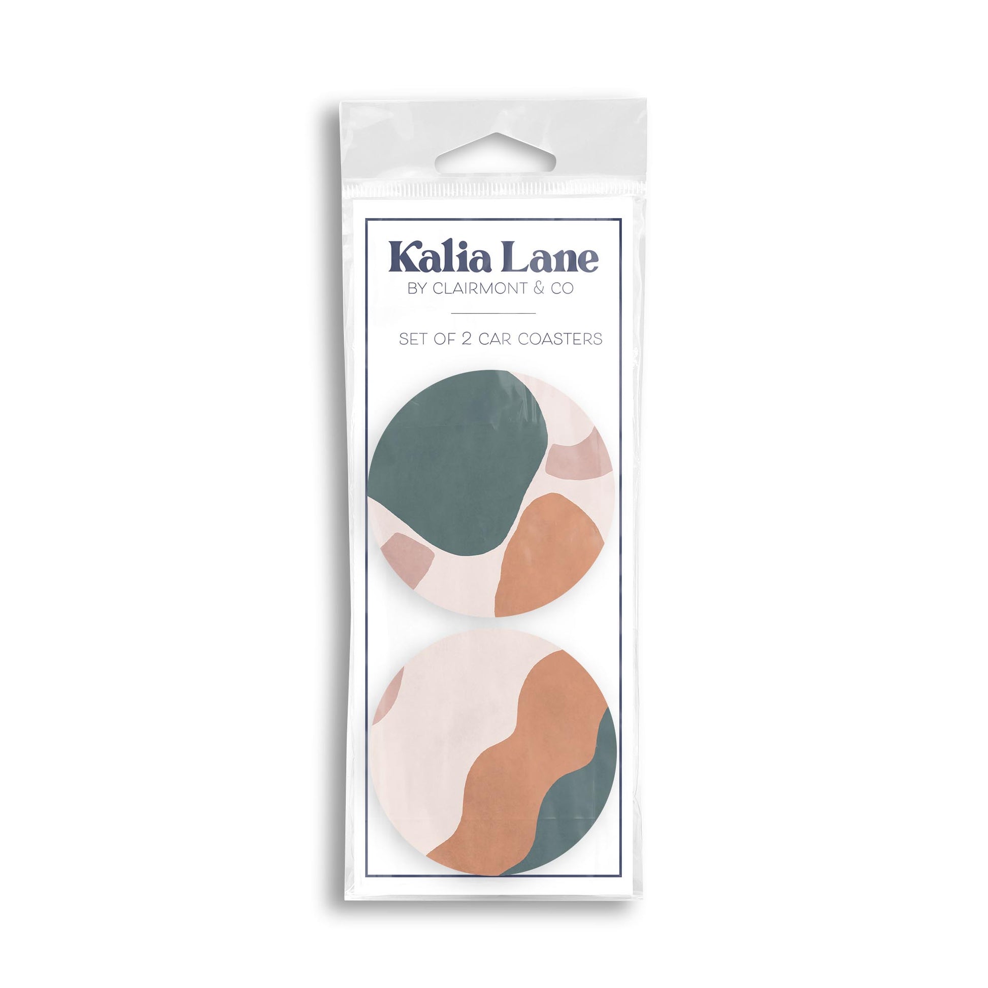 Car Coaster 2-Pack Kalia Lane-Abstract Retro Shapes 3 & 4 -0