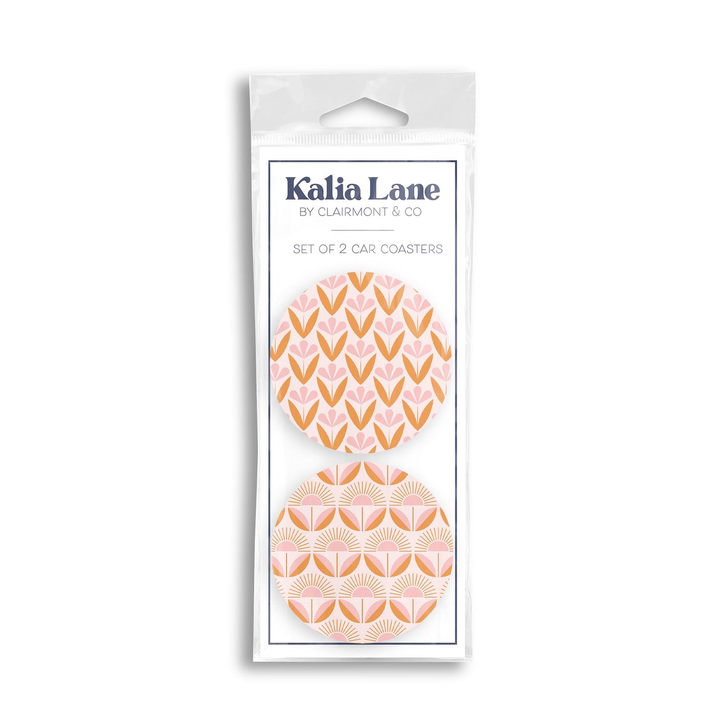 Car Coaster 2-Pack Kalia Lane-Groovy Flower Patterns 3 & 4 -0