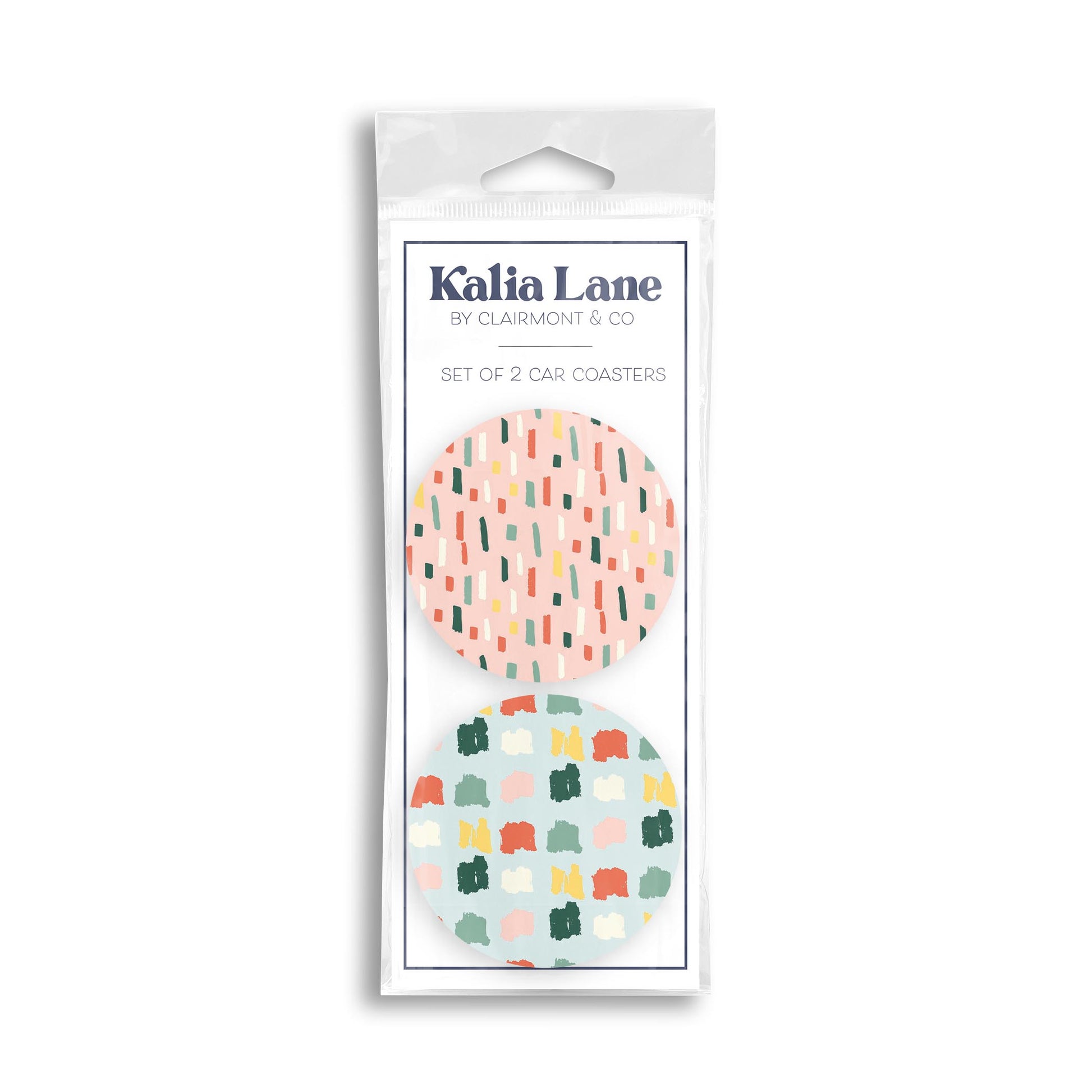 Car Coaster 2-Pack Kalia Lane-Retro Painted Swatch Patterns 3 & 4 -0