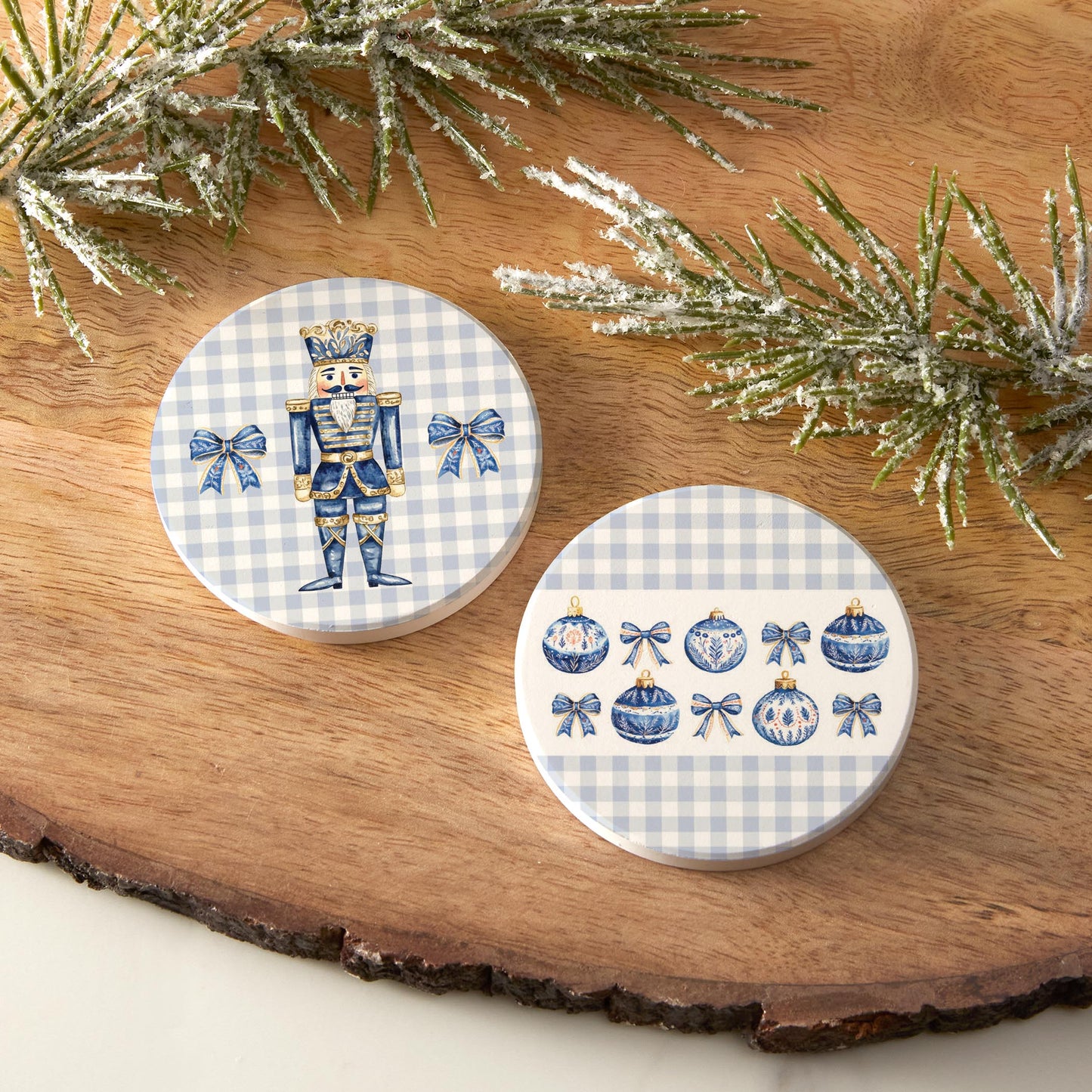 Car Coaster 2-Pack Kalia Lane-Blue Noel - A Grand Millennial Christmas -6