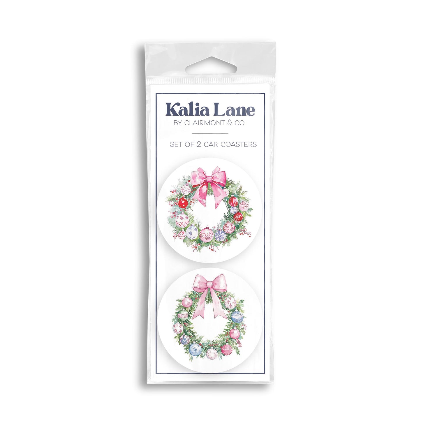 Car Coaster 2-Pack Kalia Lane-Blush & Baubles - A Grand Millennial Christmas -0