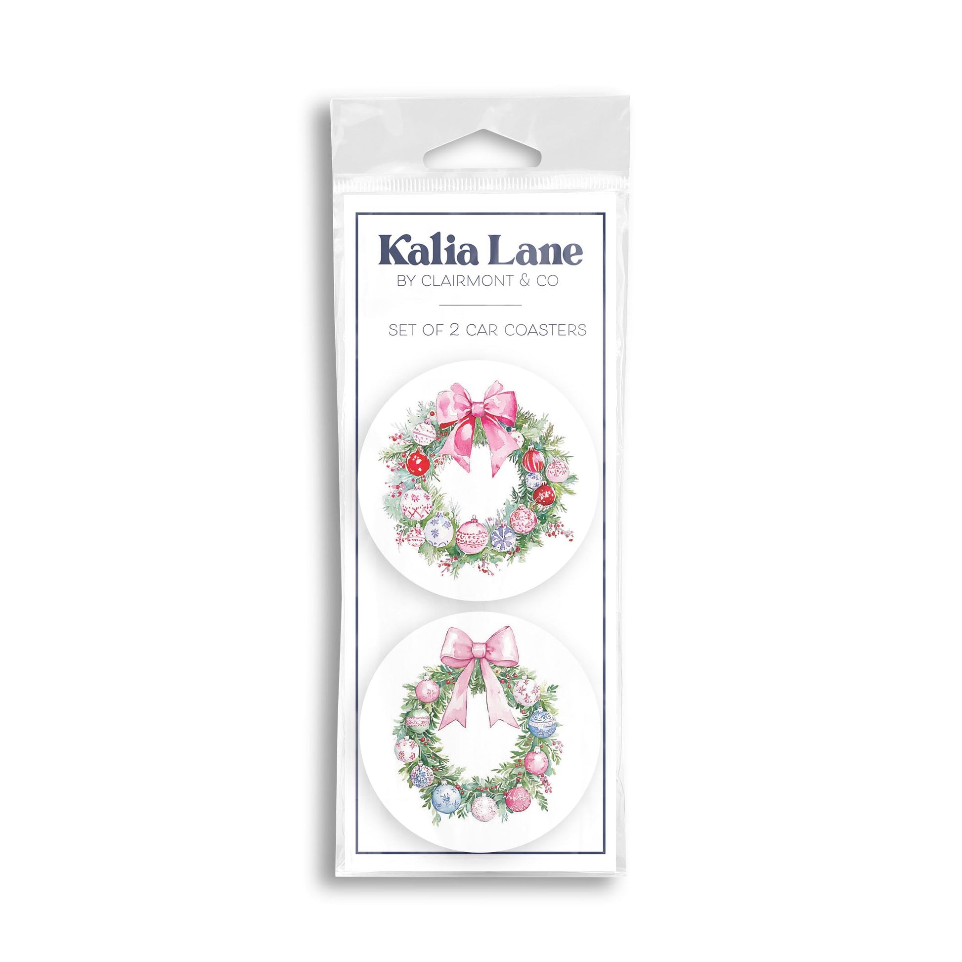 Car Coaster 2-Pack Kalia Lane-Blush & Baubles - A Grand Millennial Christmas -0