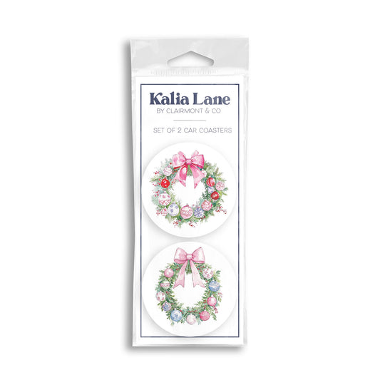 Car Coaster 2-Pack Kalia Lane-Blush & Baubles - A Grand Millennial Christmas -0
