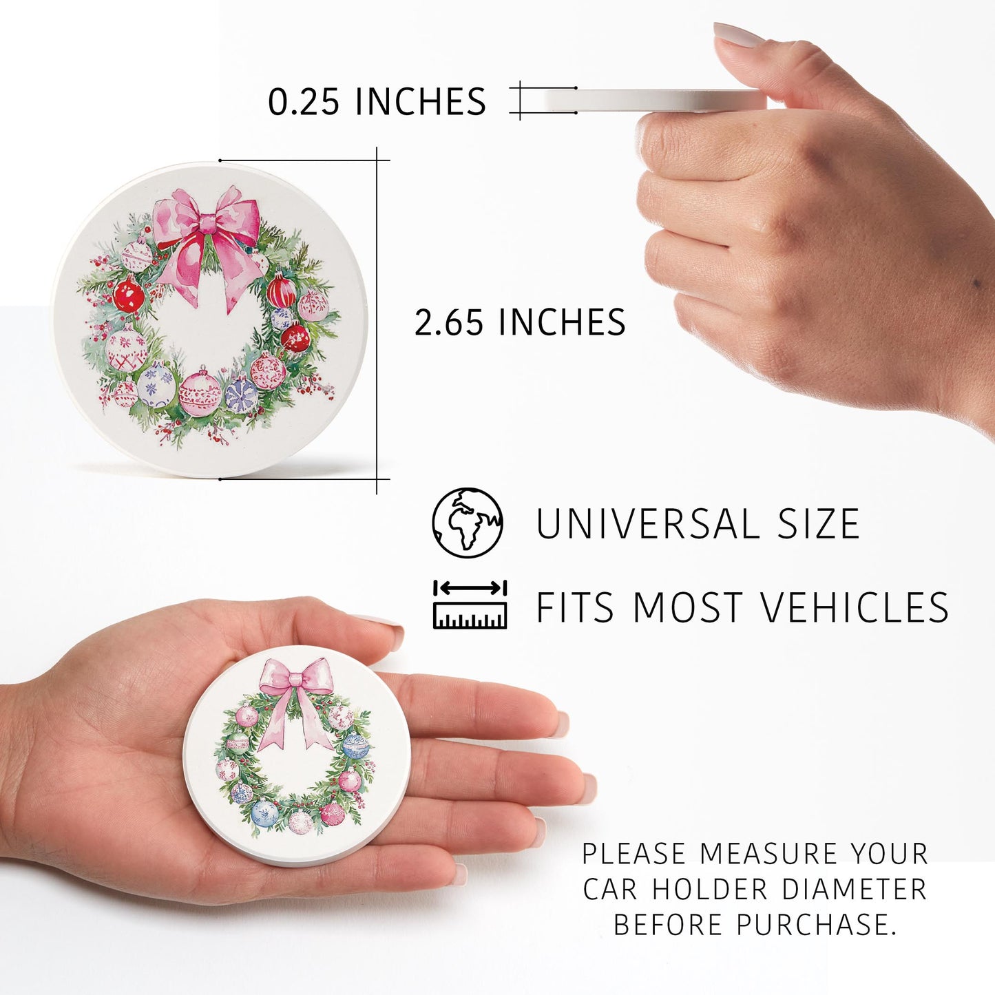 Car Coaster 2-Pack Kalia Lane-Blush & Baubles - A Grand Millennial Christmas -5