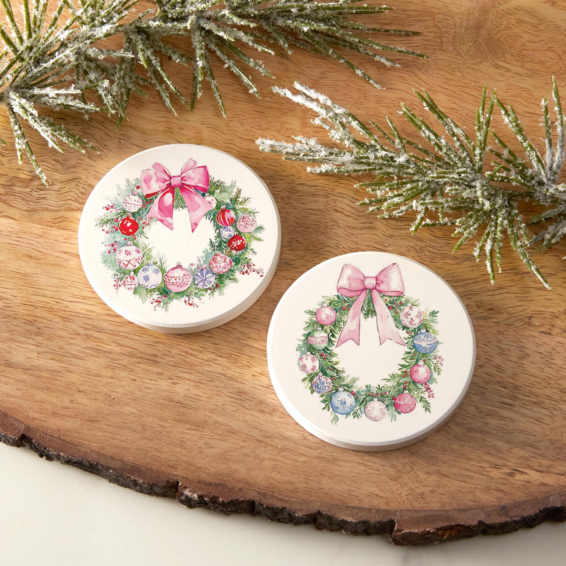 Car Coaster 2-Pack Kalia Lane-Blush & Baubles - A Grand Millennial Christmas -6