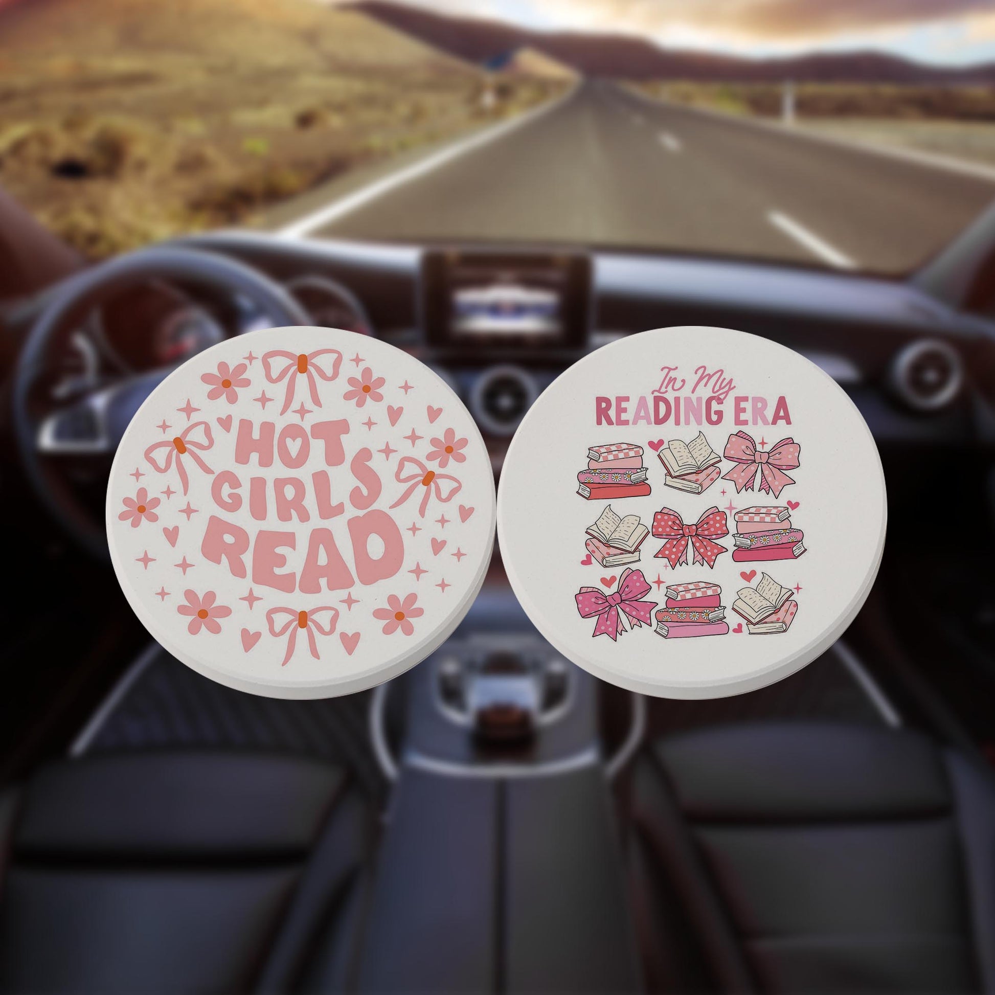 Car Coaster 2-Pack Kalia Lane-Hot Girls Read & Reading Era -8