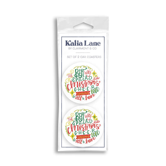 Car Coaster 2-Pack Kalia Lane-Best Way To Spread Christmas Cheer