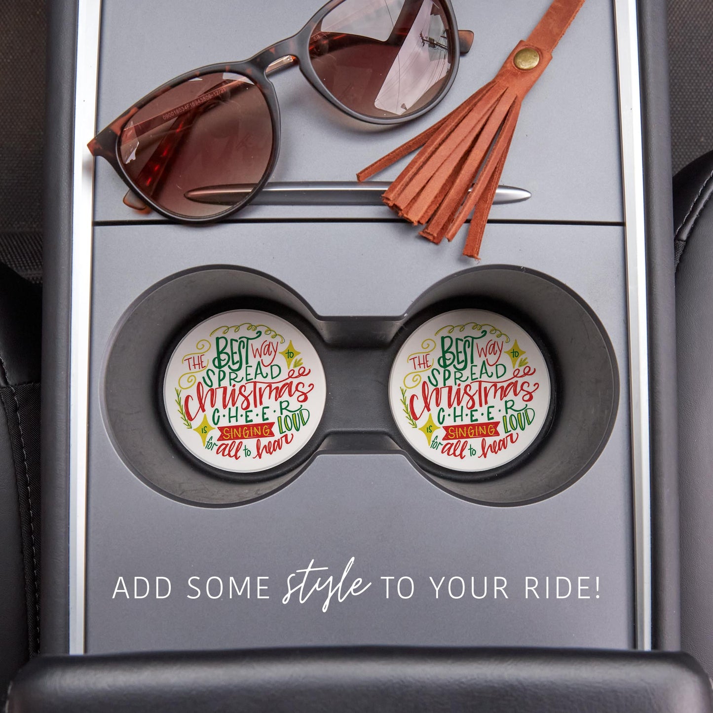 Car Coaster 2-Pack Kalia Lane-Best Way To Spread Christmas Cheer