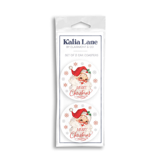 Car Coaster 2-Pack Kalia Lane-Classic Santa
