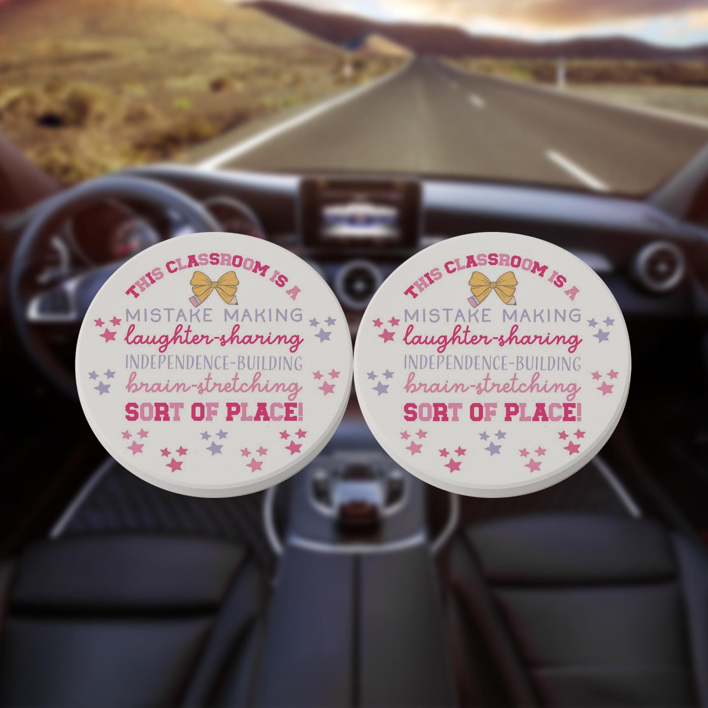 Car Coaster 2-Pack Kalia Lane-Classroom Coquette This Classroom -8