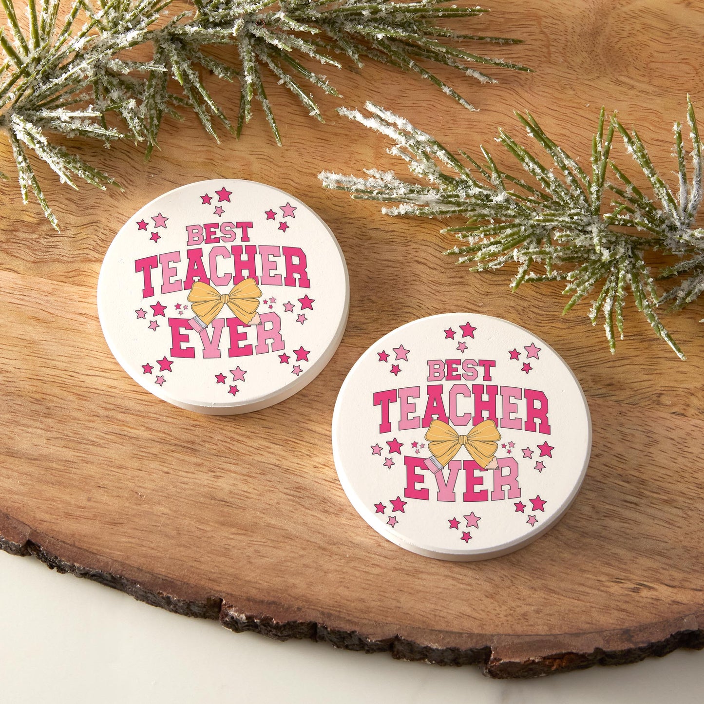 Car Coaster 2-Pack Kalia Lane-Classroom Coquette Best Teacher Ever -6