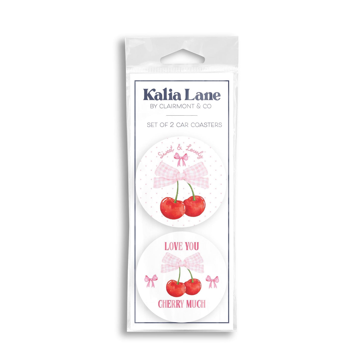 Car Coaster 2-Pack Kalia Lane-Sweet & Lovely & Love You Cherry Much