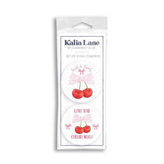 Car Coaster 2-Pack Kalia Lane-Sweet & Lovely & Love You Cherry Much