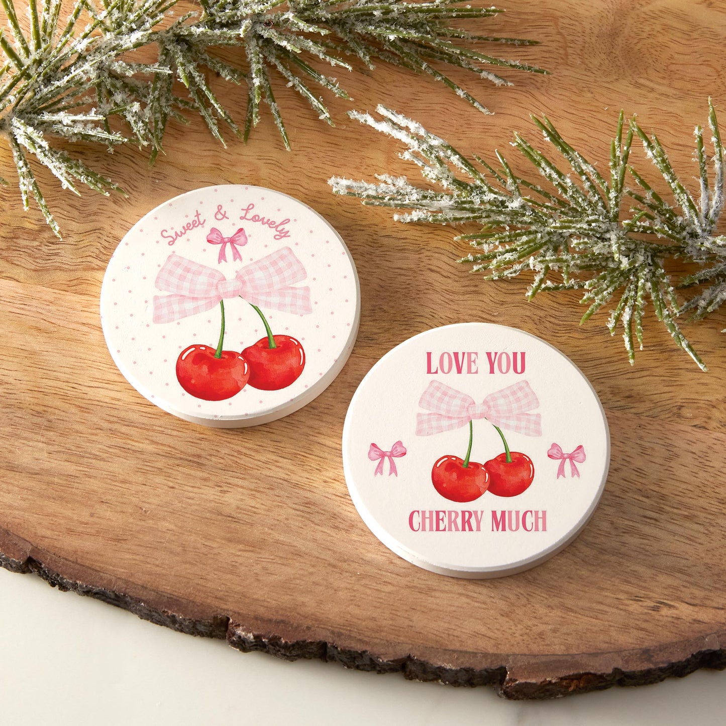 Car Coaster 2-Pack Kalia Lane-Sweet & Lovely & Love You Cherry Much