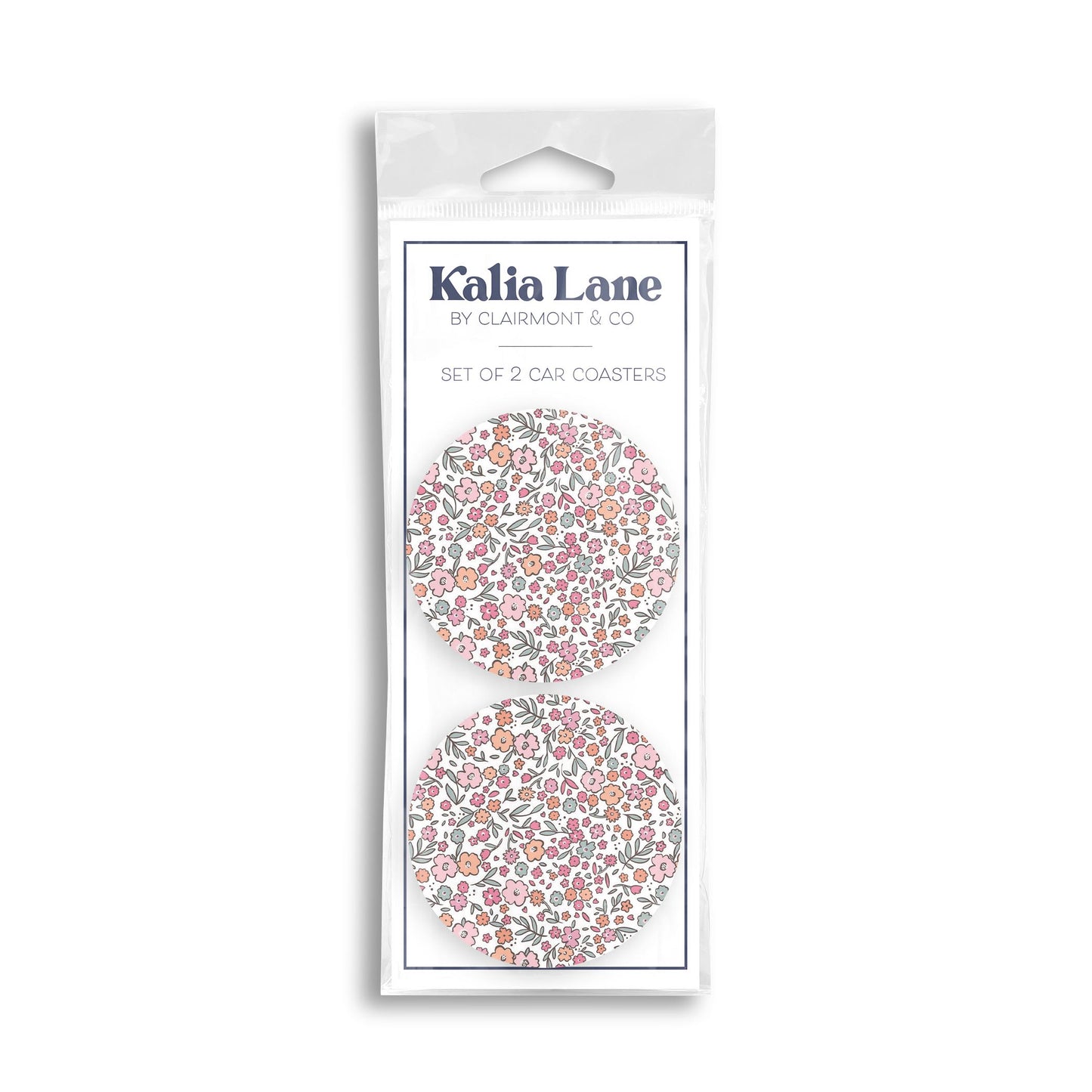 Car Coaster 2-Pack Kalia Lane-Floral Pattern