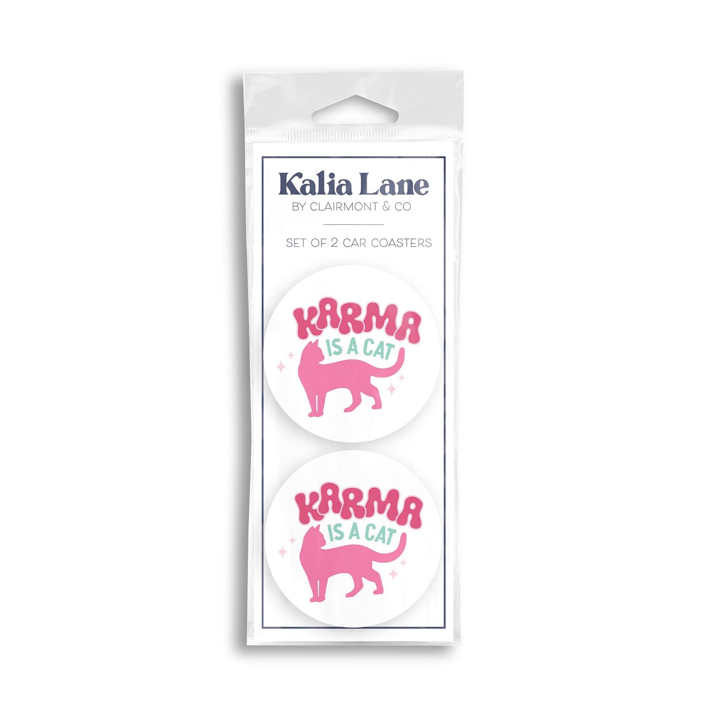 Car Coaster 2-Pack Kalia Lane-Karma Is A Cat