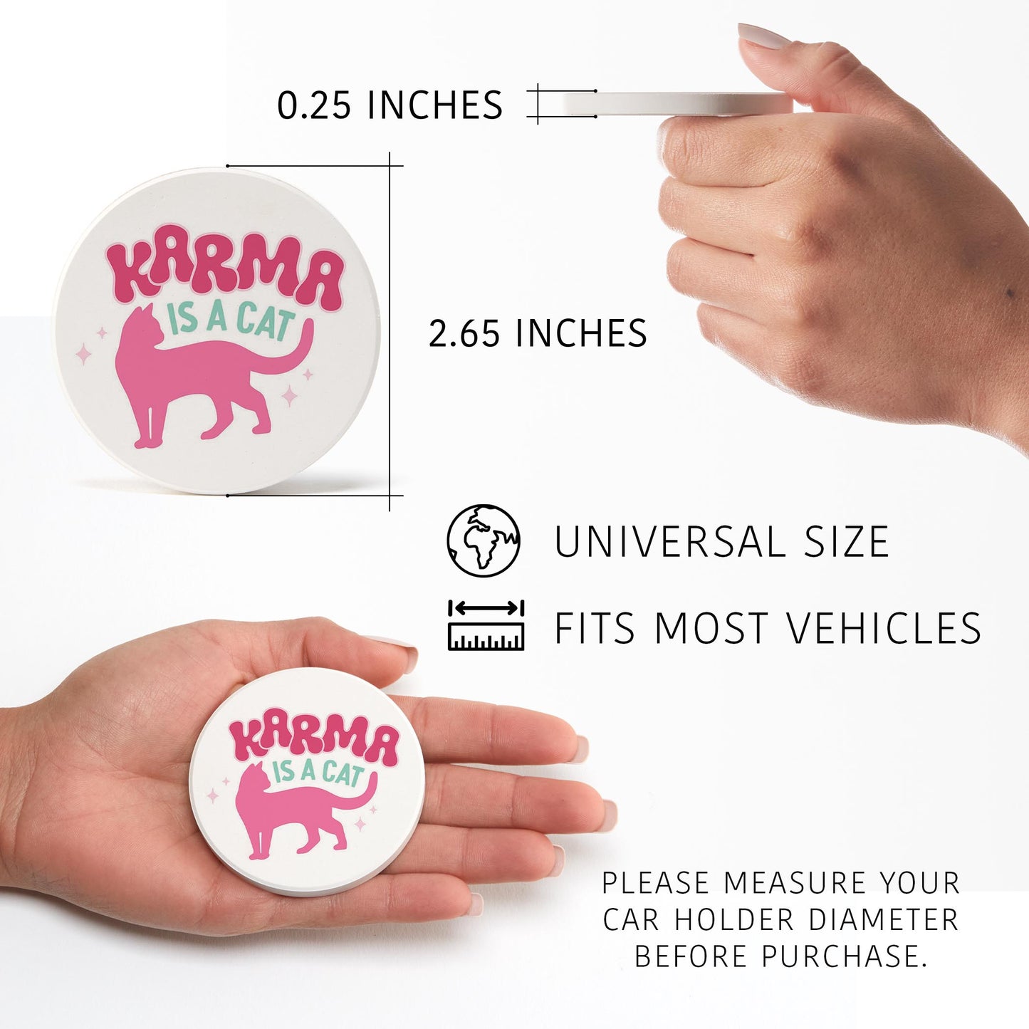 Car Coaster 2-Pack Kalia Lane-Karma Is A Cat