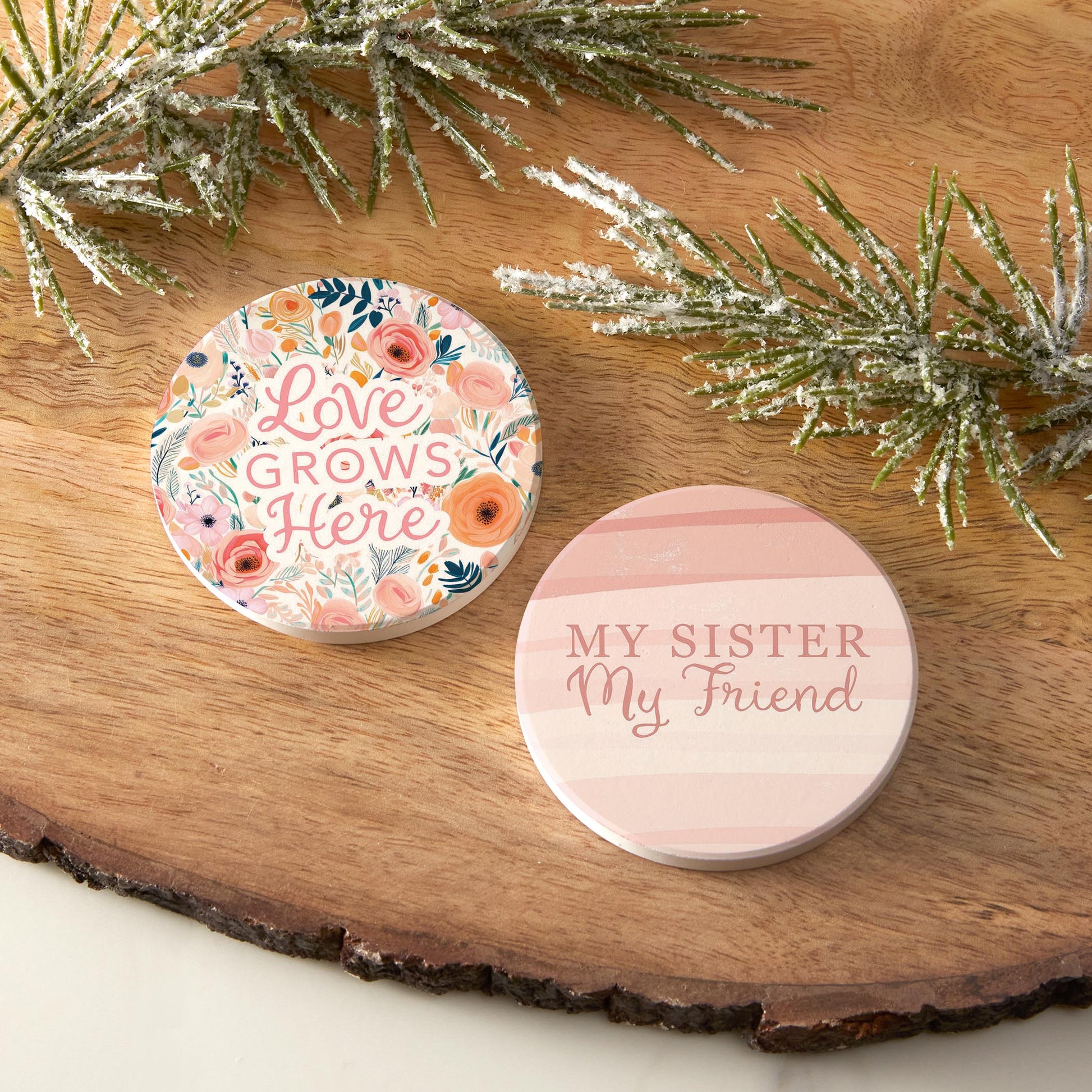 Car Coaster 2-Pack Kalia Lane-Love Grows Here & My Sister -6