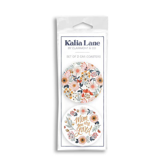 Car Coaster 2-Pack Kalia Lane-Pretty Things Pattern & Loved