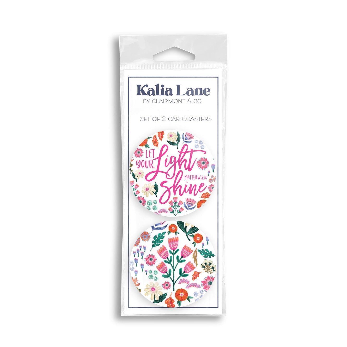 Car Coaster 2-Pack Kalia Lane-Radiant Hope Let Your Light Shine -0