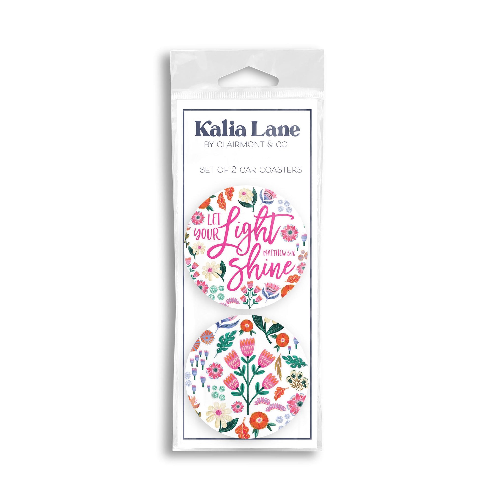 Car Coaster 2-Pack Kalia Lane-Radiant Hope Let Your Light Shine -0